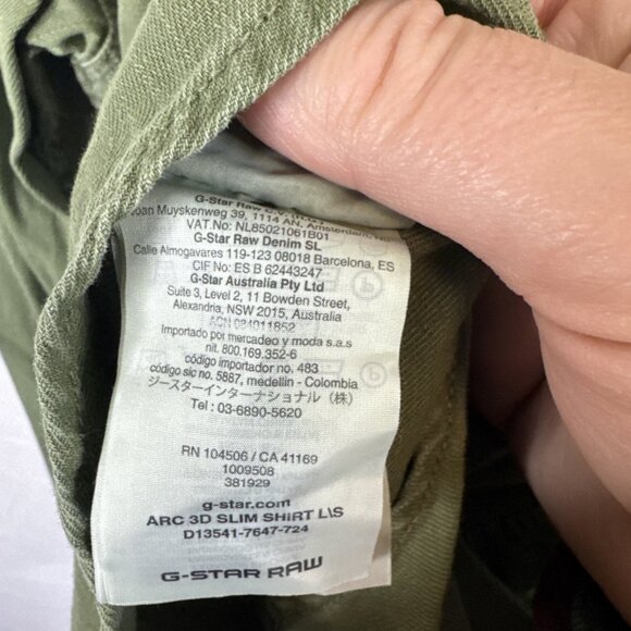 G-Star Raw ARC 3D Slim Fit Military Green Button Up Shirt Men’s XL - Picture 7 of 7